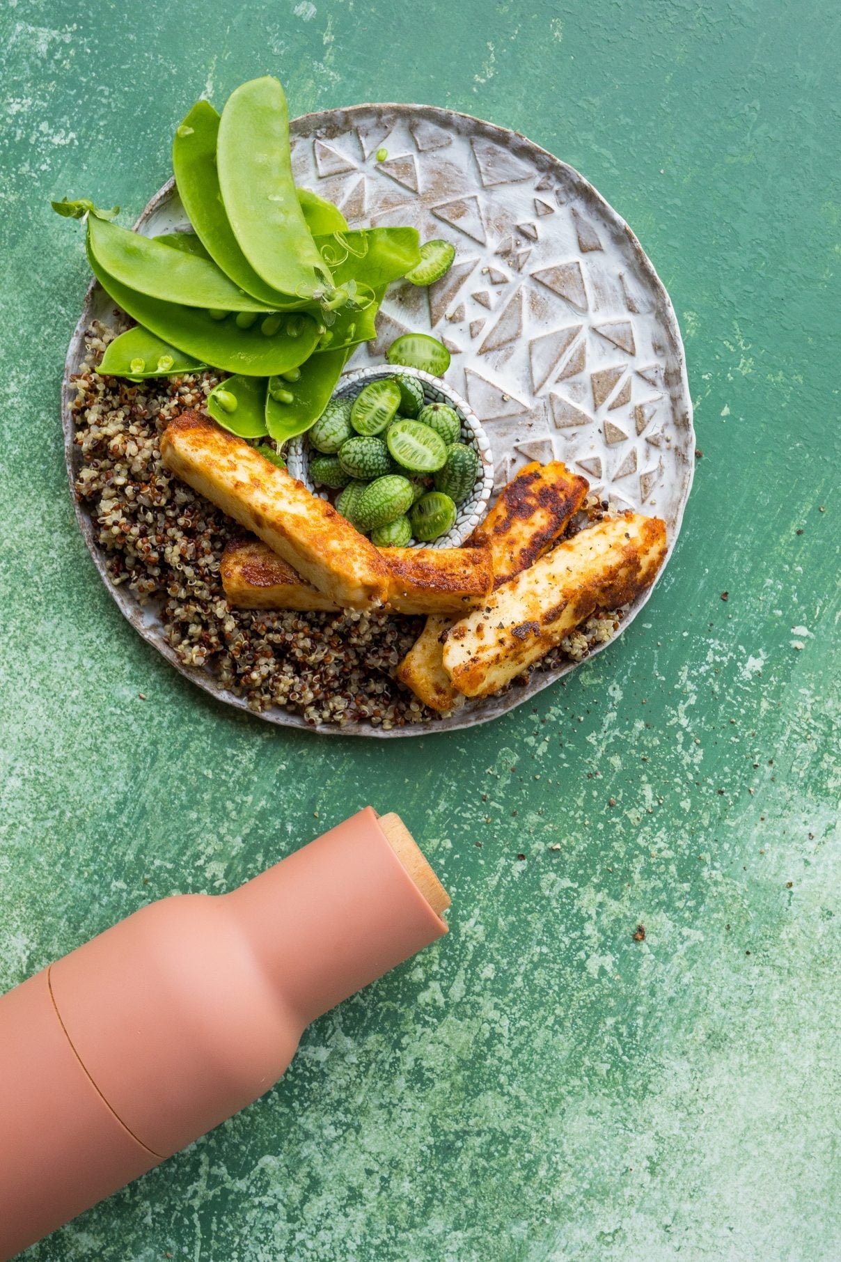 Satay Haloumi with Quinoa