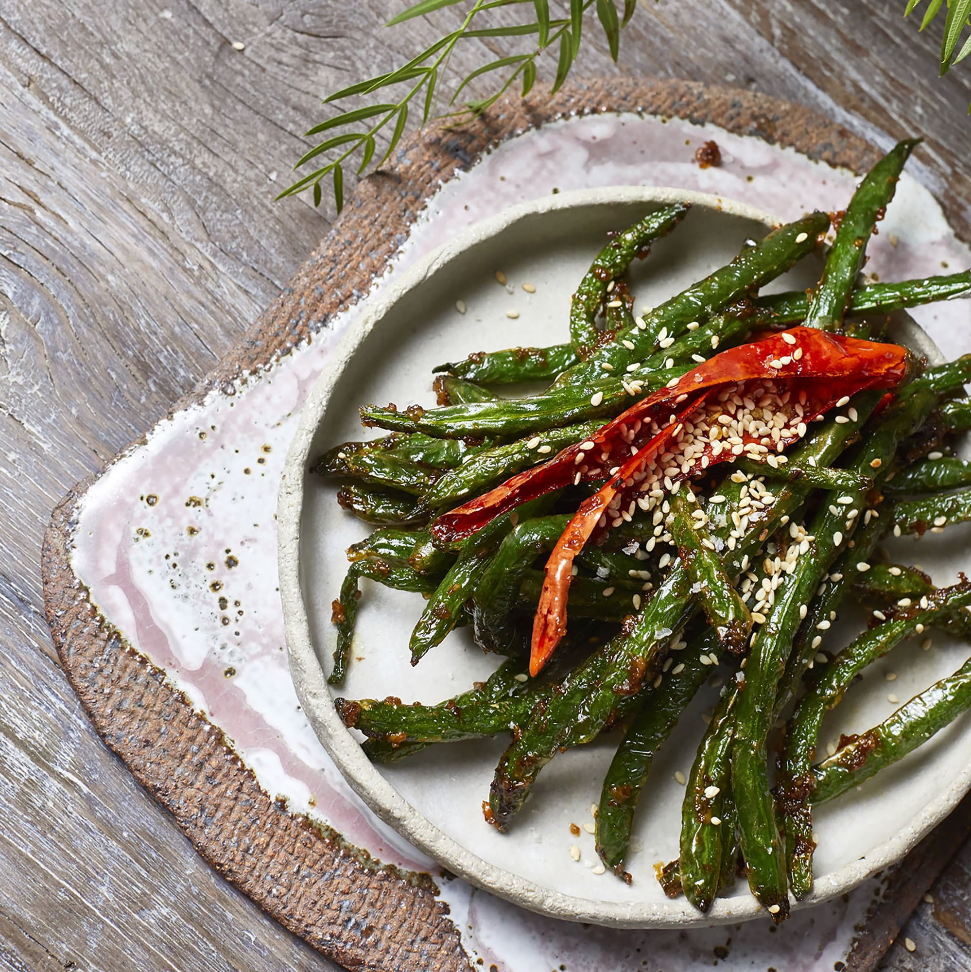 Dry-Fried Green Beans with Miso &amp; Sesame Seeds - Spiral Foods