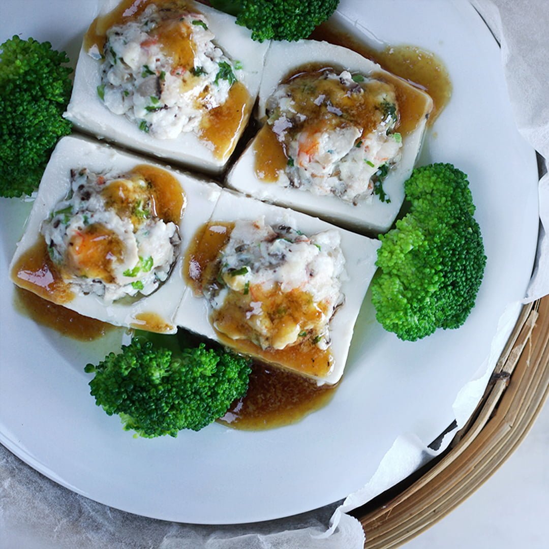 Stuffed Steamed Tofu with Kuzu Sauce - Spiral Foods