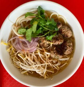 Vietnamese Style Meatballs and Lemongrass Rice Noodle Soup