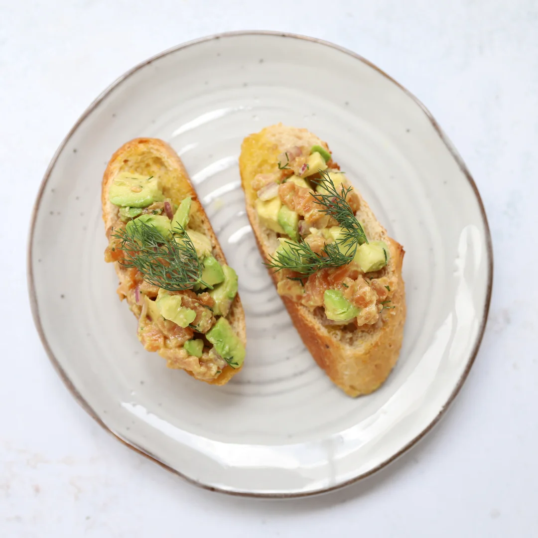 salmon tartar with organic smoked shoyu
