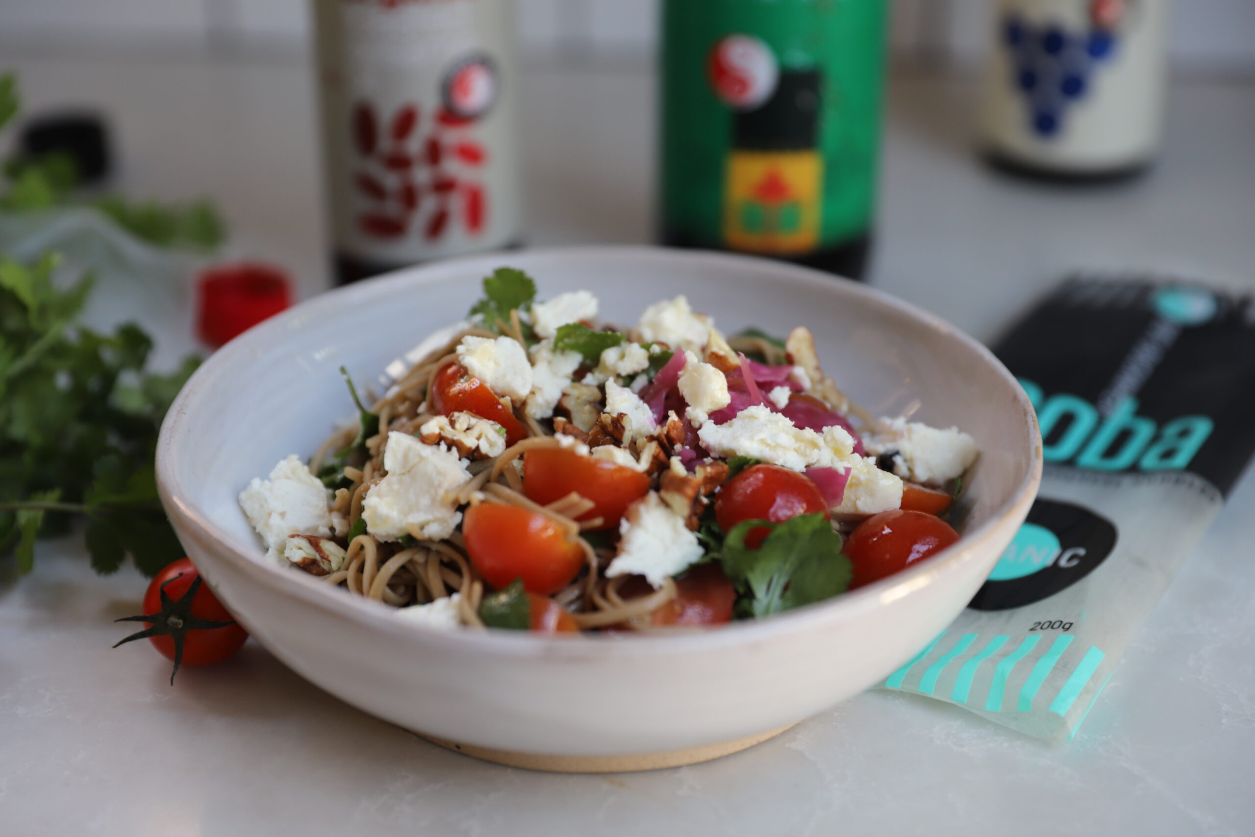 Spring Organic Soba Salad with Organic Miso Dressing - Spiral Foods